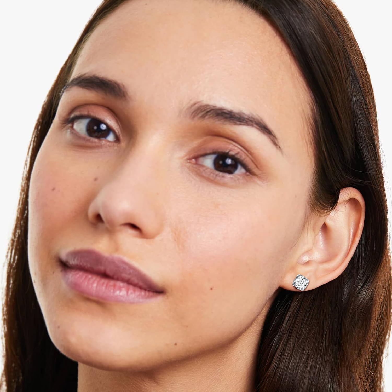 PABBEU 4Pairs Sterling Silver Stud Earrings for Women Hypoallergenic 925 Sterling Silver Earring Studs Small Stacks AAAAA Cubic Zirconia Cartilage SilverStud Earrings Set for Women Gift - Image 4