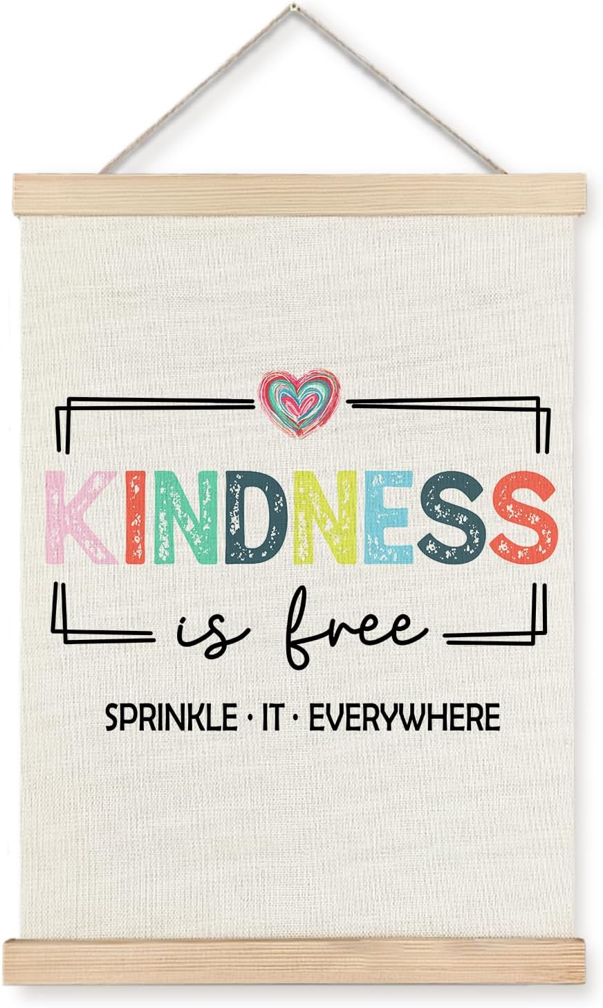 JINYO Inspirational Wall Decor, Kindness Is Free Motivational Wall Art Poster, Inspirational Positive Quotes Canvas Prints Wall Decor for Home Living Room Bedroom Dorm Office, 12×16 Inches
