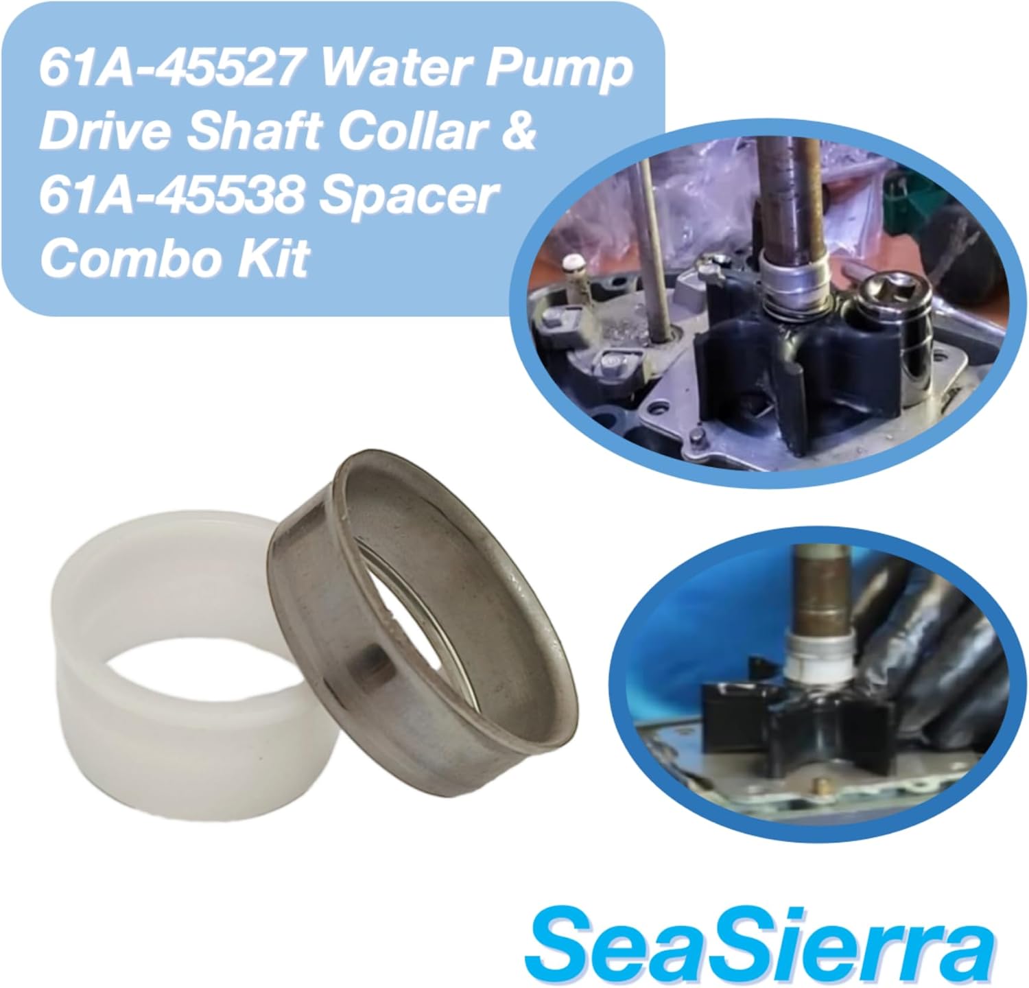 Boat Marine 61A-45527-00-00 61A-45538-00-00 Water Pump Drive Shaft Collar and Spacer for Yamaha 2 4 Stroke 115 130 150 175 200 225 250 300 HP Outboard Motor - Image 3