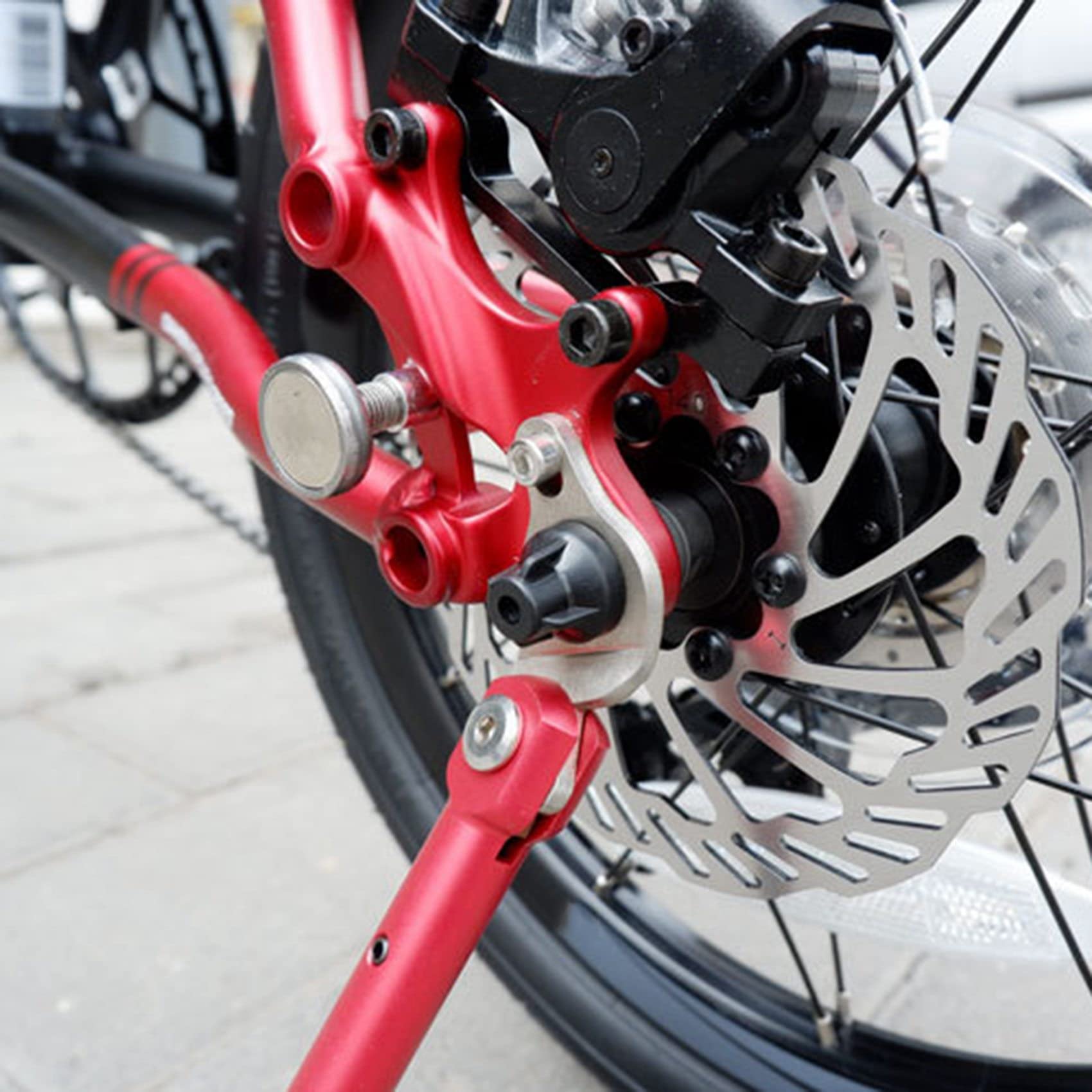 Lodokdre Klappbarer Fahrradständer für K3 412 Seitenhalterung, ultraleicht, Aluminiumlegierung, Schwarz Sport & Freizeit