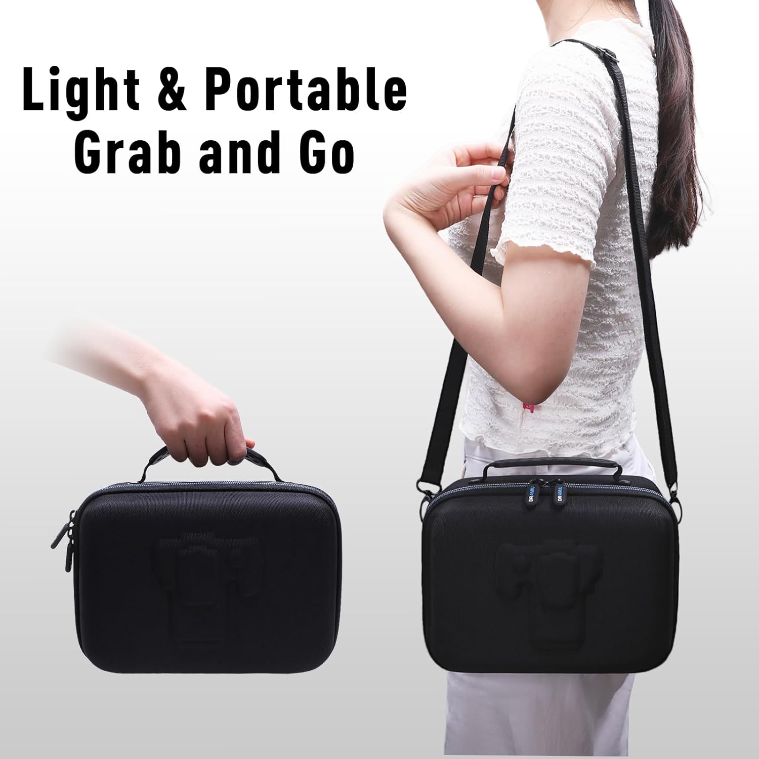 Hard Case for Canon EOS Rebel T7/R100/R50/R6 MarkII/R50 V/R8/R10/R6 MarkIII/R5 Mark II/RP/R7/5D MarkIV/R5 Cameras, for Sony Panasonic Nikon Camera Lens, Tripod with Shoulder Strap, Black Camera Bag