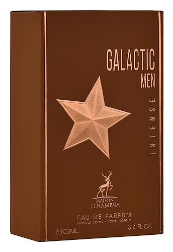 Miniatura 3 de Maison Alhambra Galactic Men Intense - Citrus, Woody, Gourmand, Amber - Eau de Parfum - Fragancia de larga duración para hombres, 3.4 onzas  3.4 fl