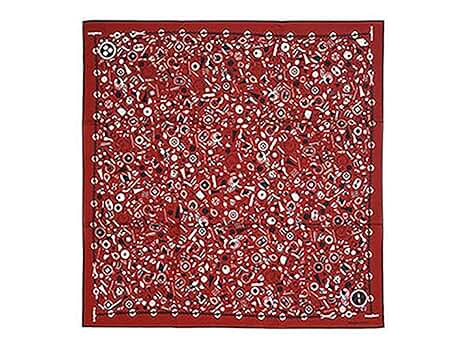 【新品未使用】HERMES バンダナ　コットン　ブラック　52×52センチ 新品未使用】HERMES バンダナ コットン ブラック 52×52センチ