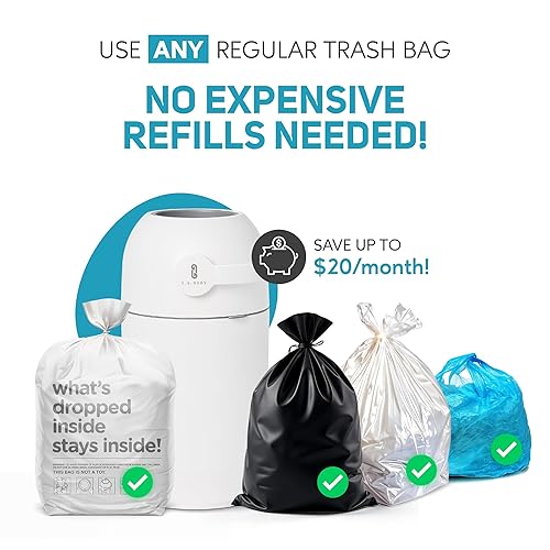 Miniatura 5 de L.A. BABY Magic - Cubo para pañales  Sistema patentado 100% libre de olores con bloqueo seguro para niños  Diseño galardonado  No requiere recargas