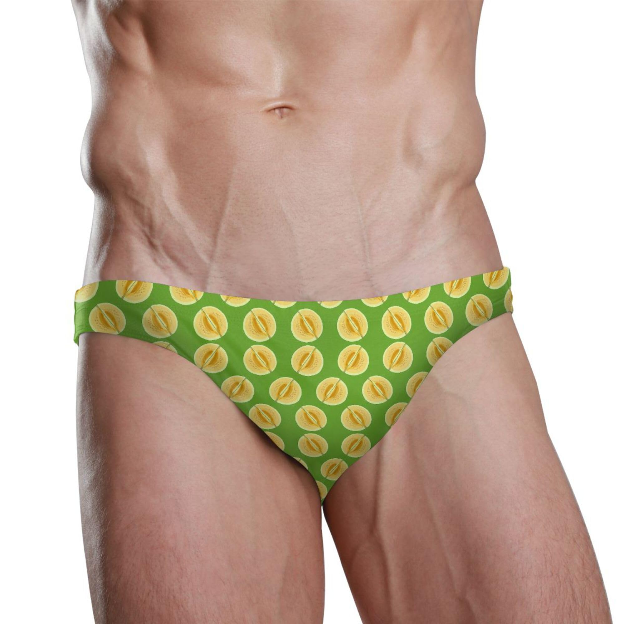 S Husky Cantaloupe Fruit Swim Briefs for Men Bikini Swimwear Boys Short XXL B0404894