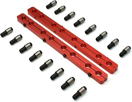 Speedmaster PCE259.1008.01 Compatible with Chevy SBC 350 Rocker Stud Girdle Kit Red With 3/8" Polylock Nuts