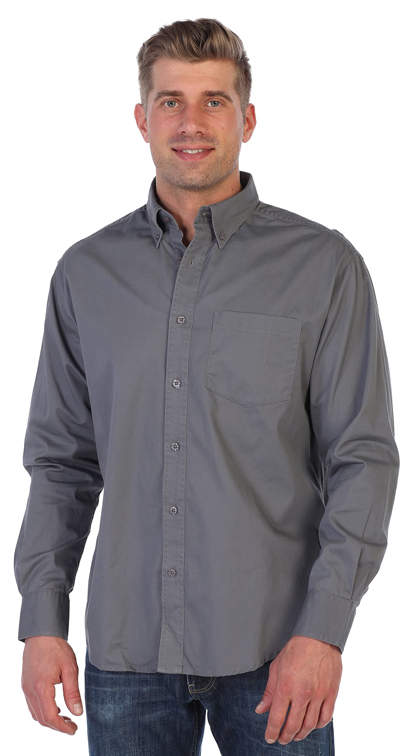 Gioberti Mens 100% Cotton Twill Oxford Shirt