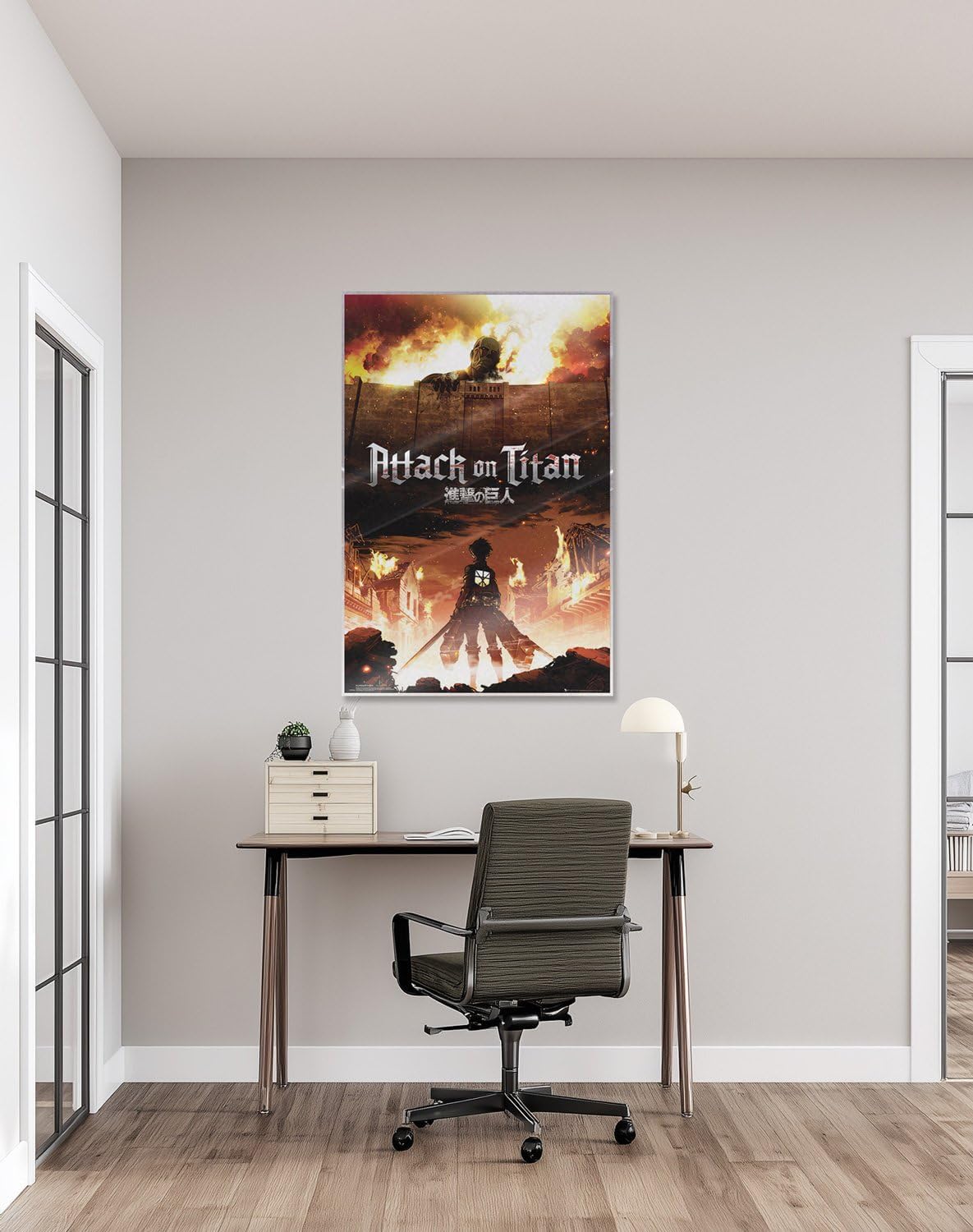 POSTER STOP ONLINE Attack on Titan - Anime TV Show Poster (Regular Style - Key Art) (Shingeki No Kyojin) (Size: 24" x 36") (Laminated Poster & Strips)