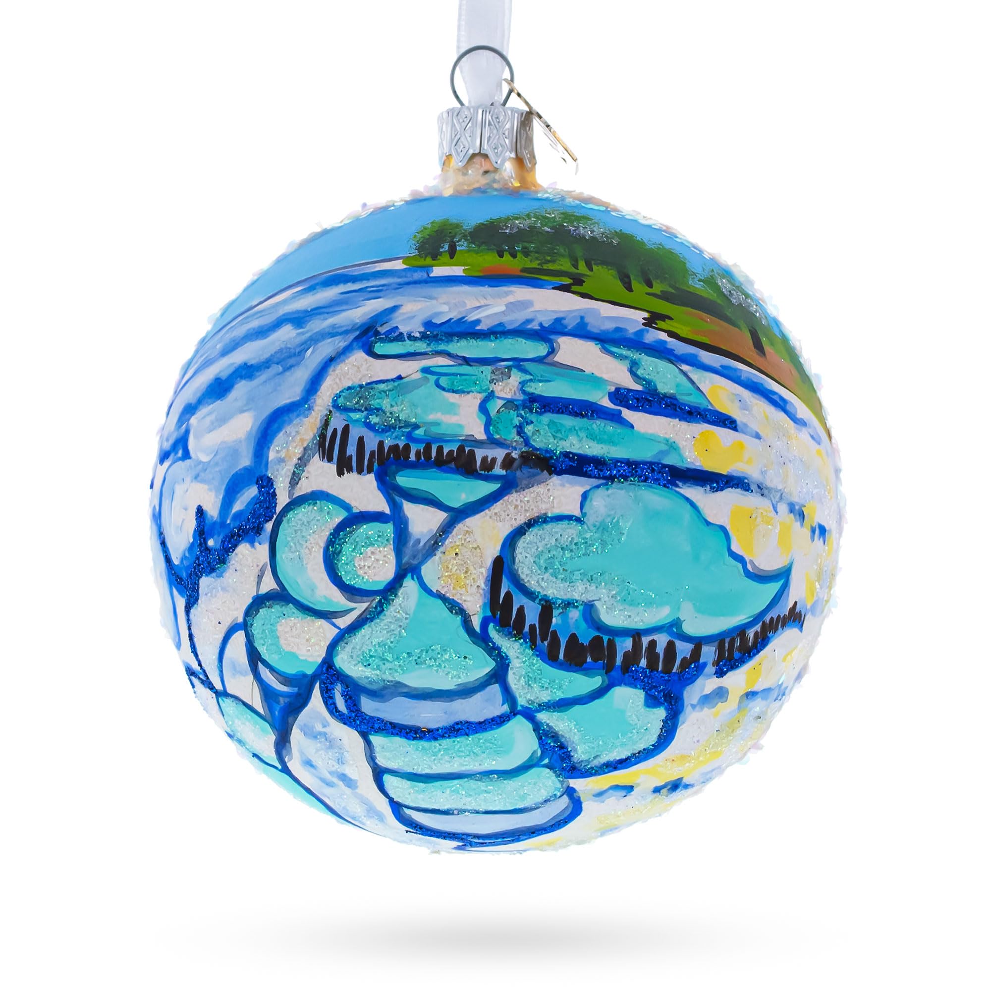Boule de verre de Noël Pamukkale motif dinde pour ambiance chaleureuse en famille