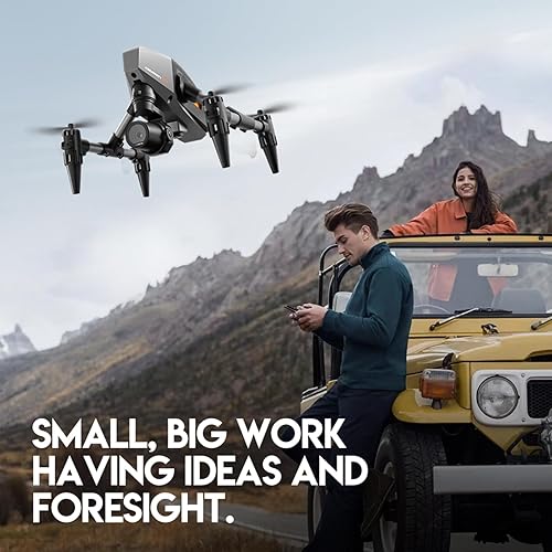 Miniatura 5 de Dron de control remoto con cámara dual 4k compatible con HD 4k compatible con WiFi, mini motor RC Drone con transmisión en tiempo real, aviones a