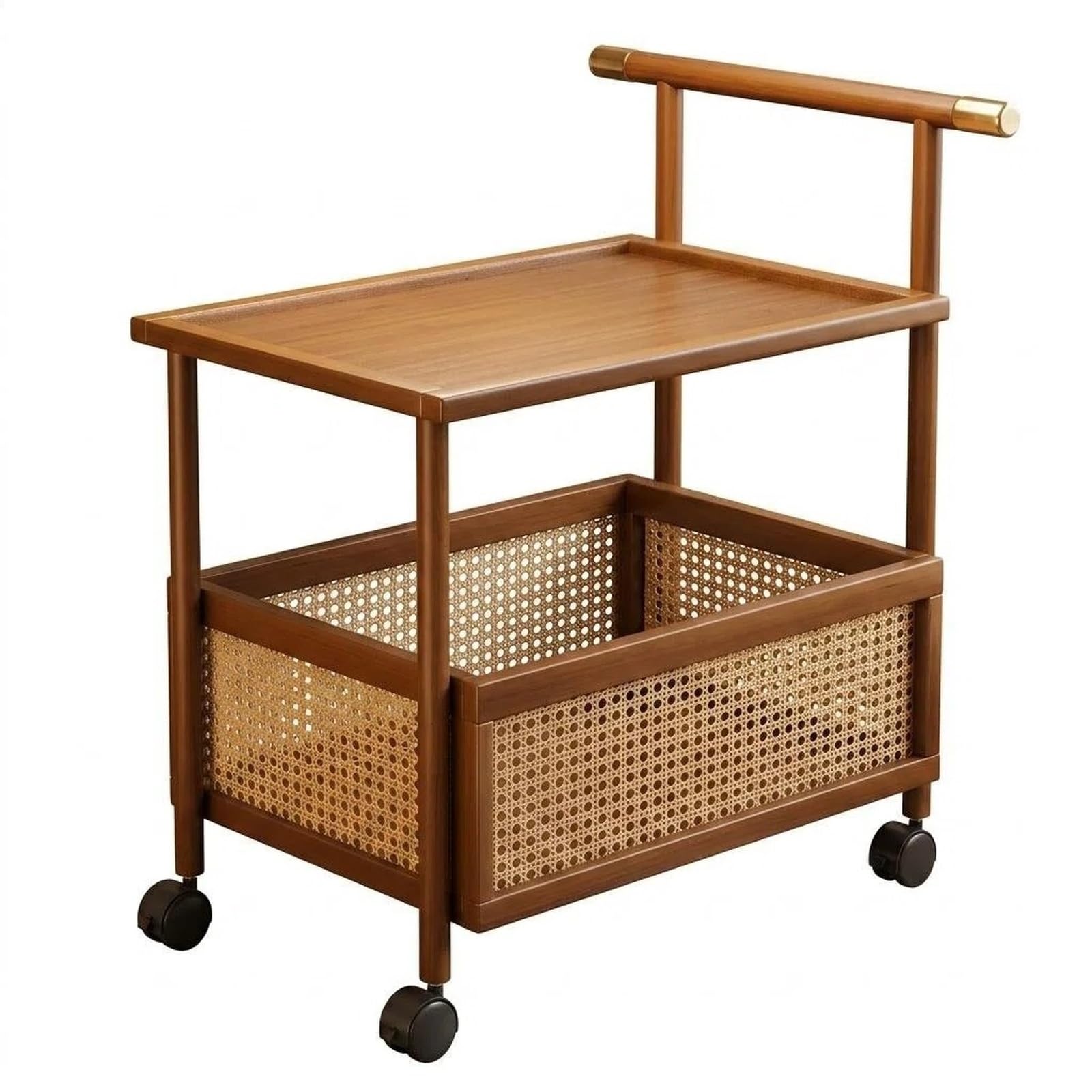 ZYYANSHOP Kitchen Storage Cart Rolling Snack Storage Cart Movable Shelf with Wheels for Living Room(Small)