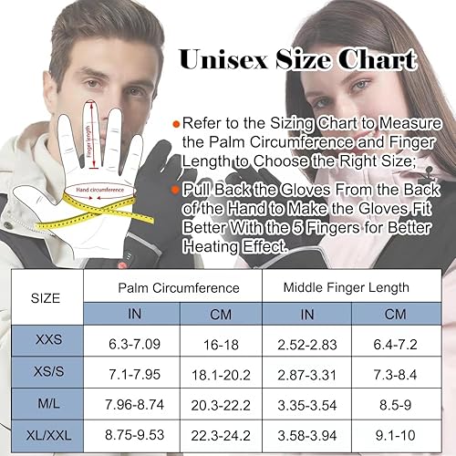 Miniatura 6 de Guantes térmicos para hombres y mujeres, guantes eléctricos delgados con batería recargable con indicador de potencia restante, escribir, correr,