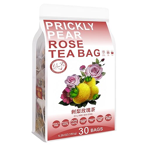 Miniatura 2 de Plant Gift Bolsa de té rosa de tuna 5.29 oz (0.18 oz* 30 bolsas) Wolfberry negro, mora, cebada, chino puro natural, té mixto para el cuidado de la