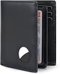 Swallowmall Airtag Wallet Mens Genuine Leather RFID Blocking Bifold Wallet with 13 Card Slots and 1 ID Window with Box (Airtag not Included) (Classic, Black)