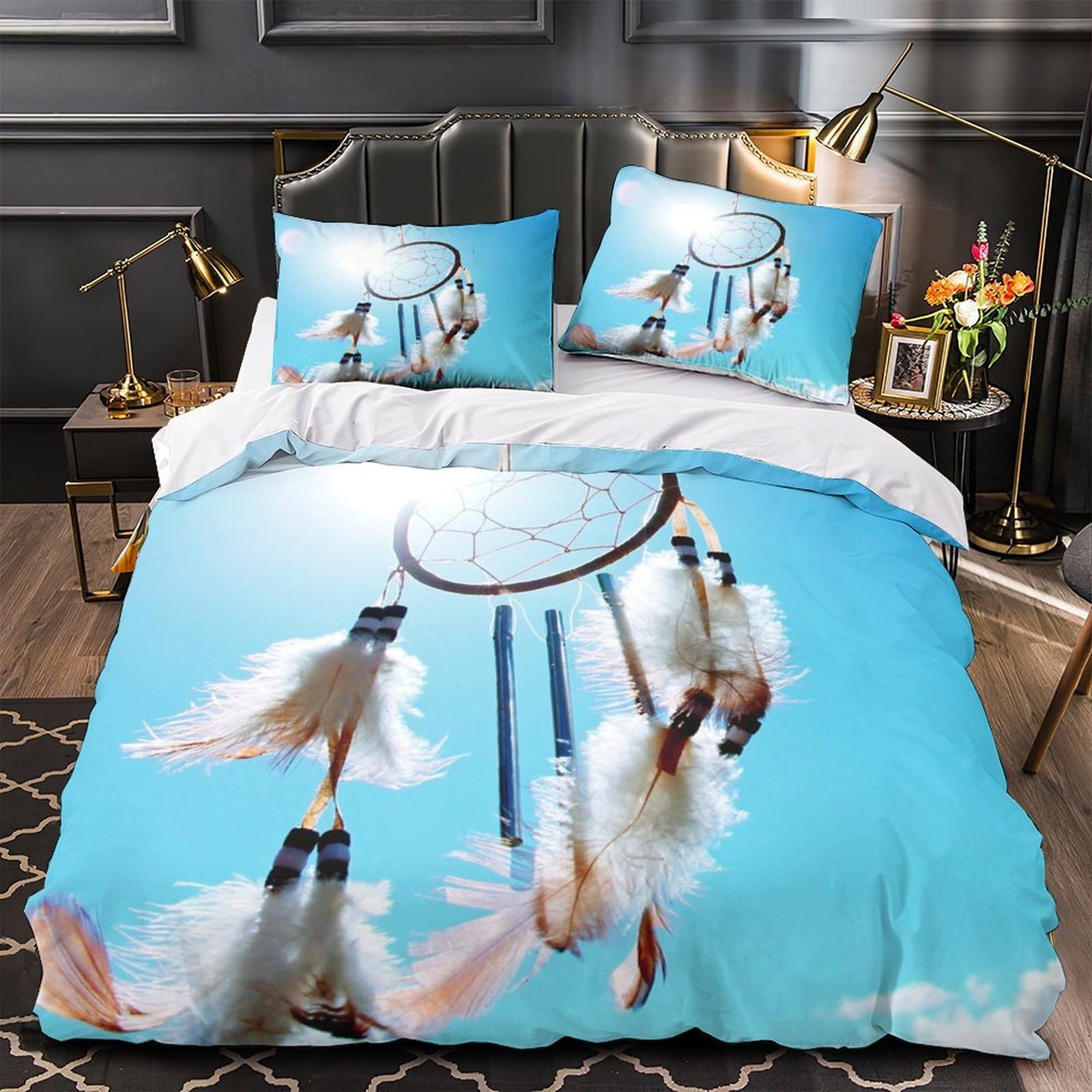 Linge de lit dreamcatcher 3 pièces en microfibre King 220x240cm