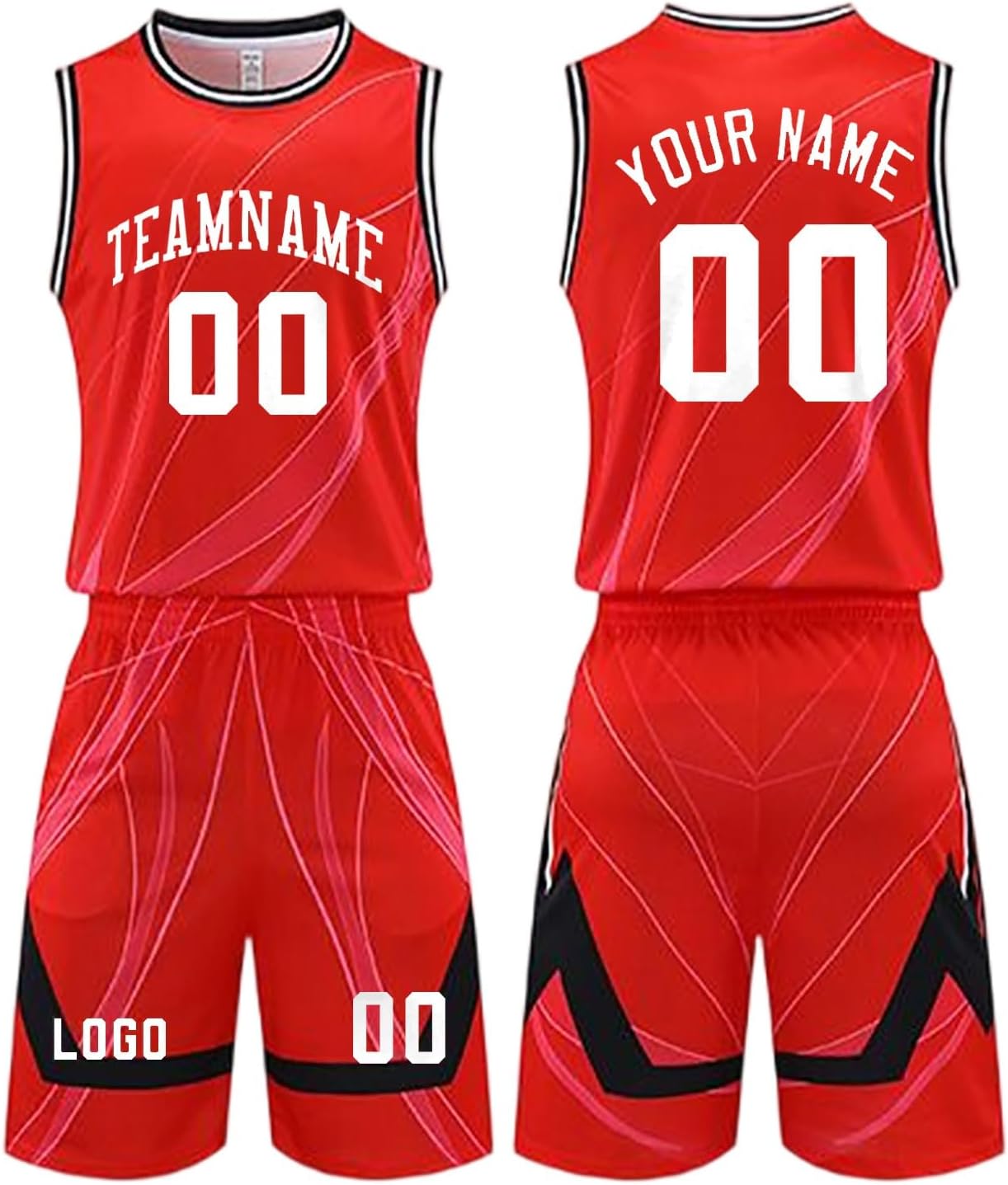 – Custom Basketball Kit Kids/Men, Basketball Jersey Set, Team Name & Player Number Personalization
