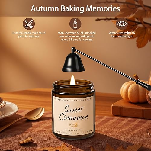 Vista 11 de Fall Candles, Apple Pie Scented Candle for Home- Fall Scented Candles Gift Set for Women & Men, Autumn Aromatherapy Candle for Holiday