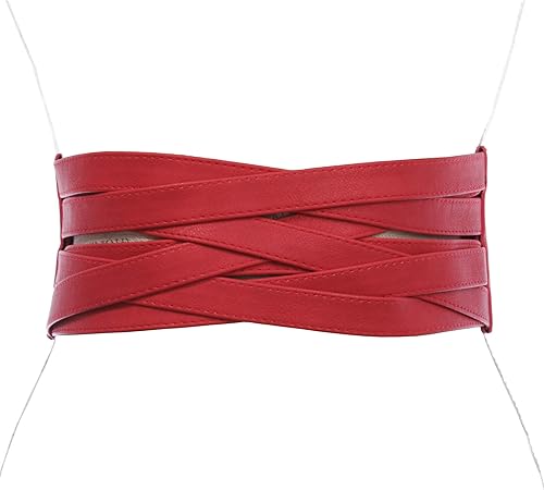 Cinturón elástico trenzado ancho de cintura alta para mujer de 4 pulgadas