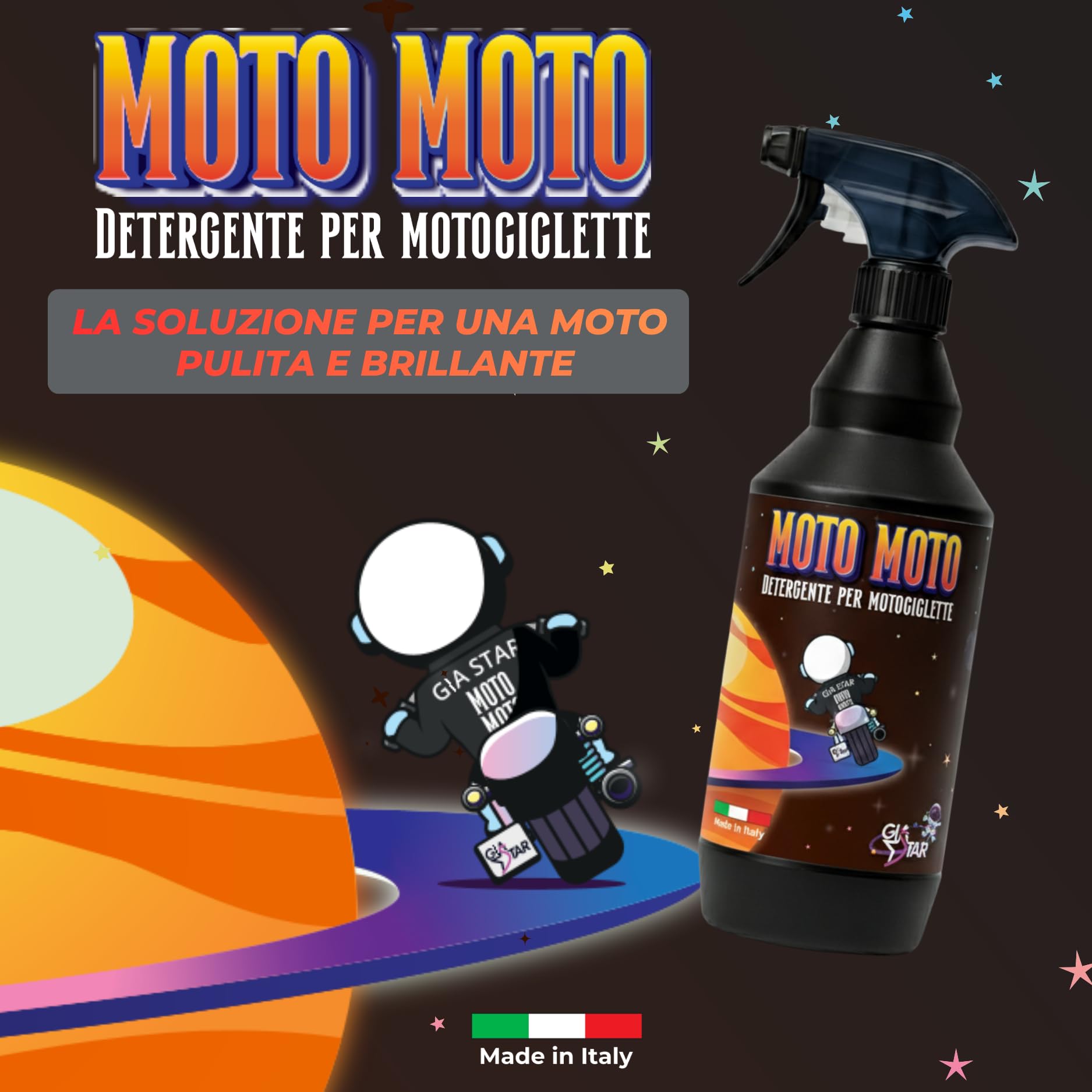 Detergente Pulizia Motocicletta - MOTO-MOTO | Sgrassatore Spray per Trasmissione, Carene e Cerchi | Pulitore Catena