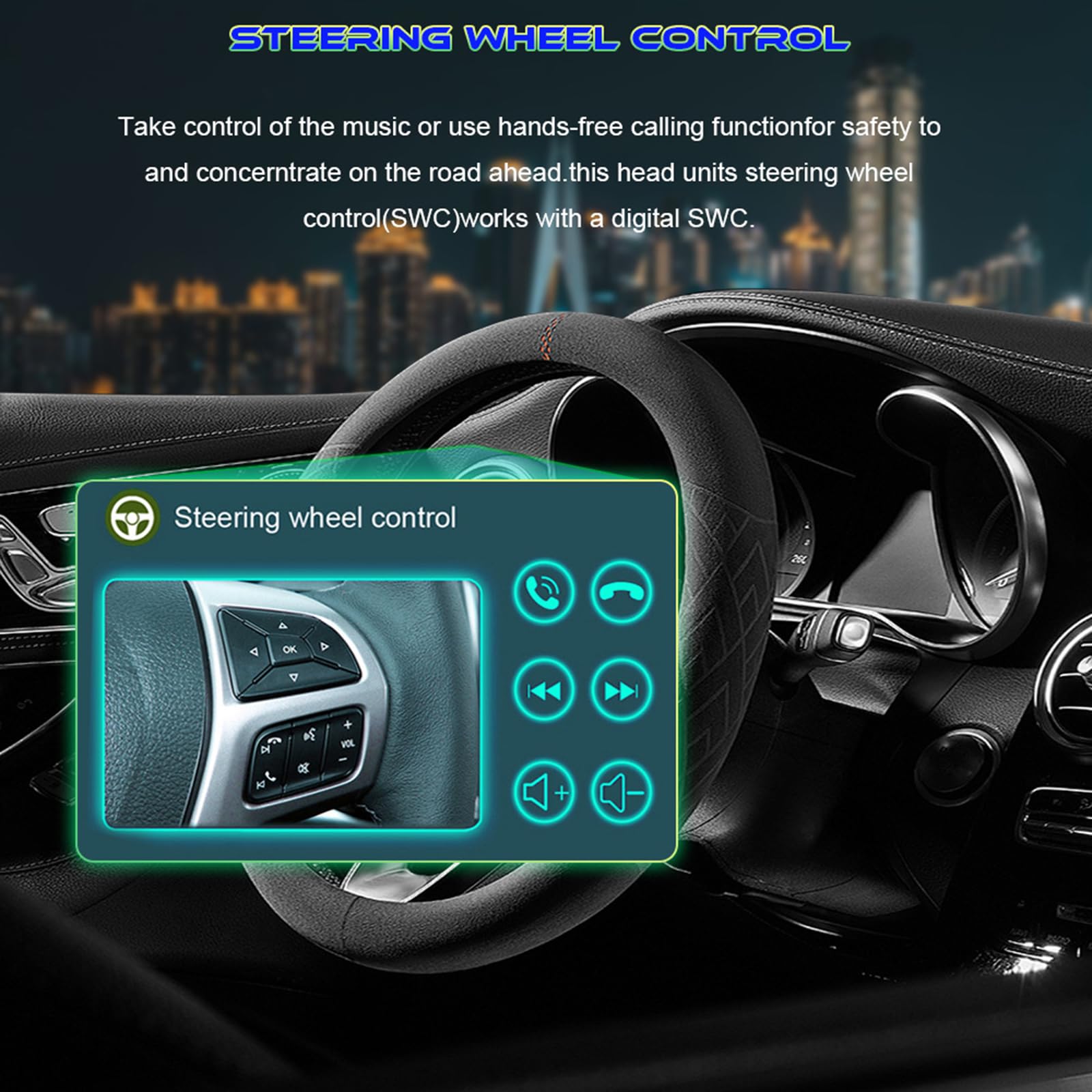 Android 15 Radio Samochodowe do F-iat 500 2016–2019 Obsługa Bezprzewodowego CarPlay i Android Auto, 7-calowy Ekran Dotykowy, GPS, WiFi, Bluetooth, Mirror Link, FM, Sterowanie z Kie(Size:8Core 6+128G)