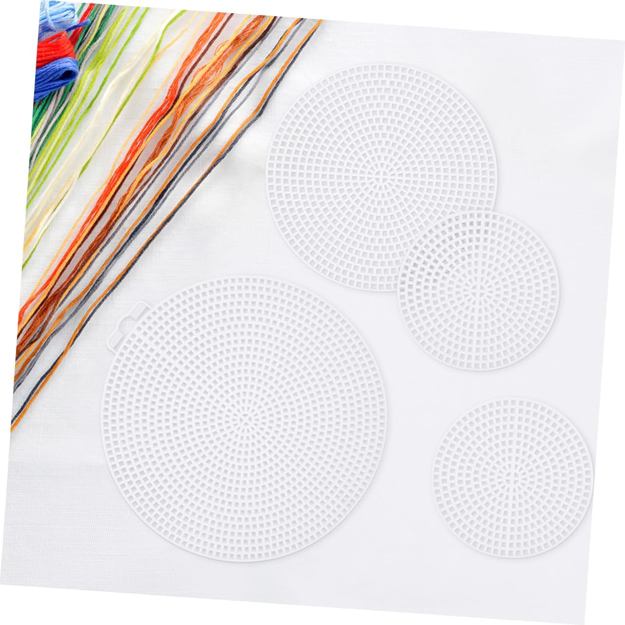 DOITOOL 15pcs Embroidery Canvas Sheets Plastic Mesh Canvas for Crafts Craft Plastic Sheets Round Mesh Canvases Crochet Purse Making Household