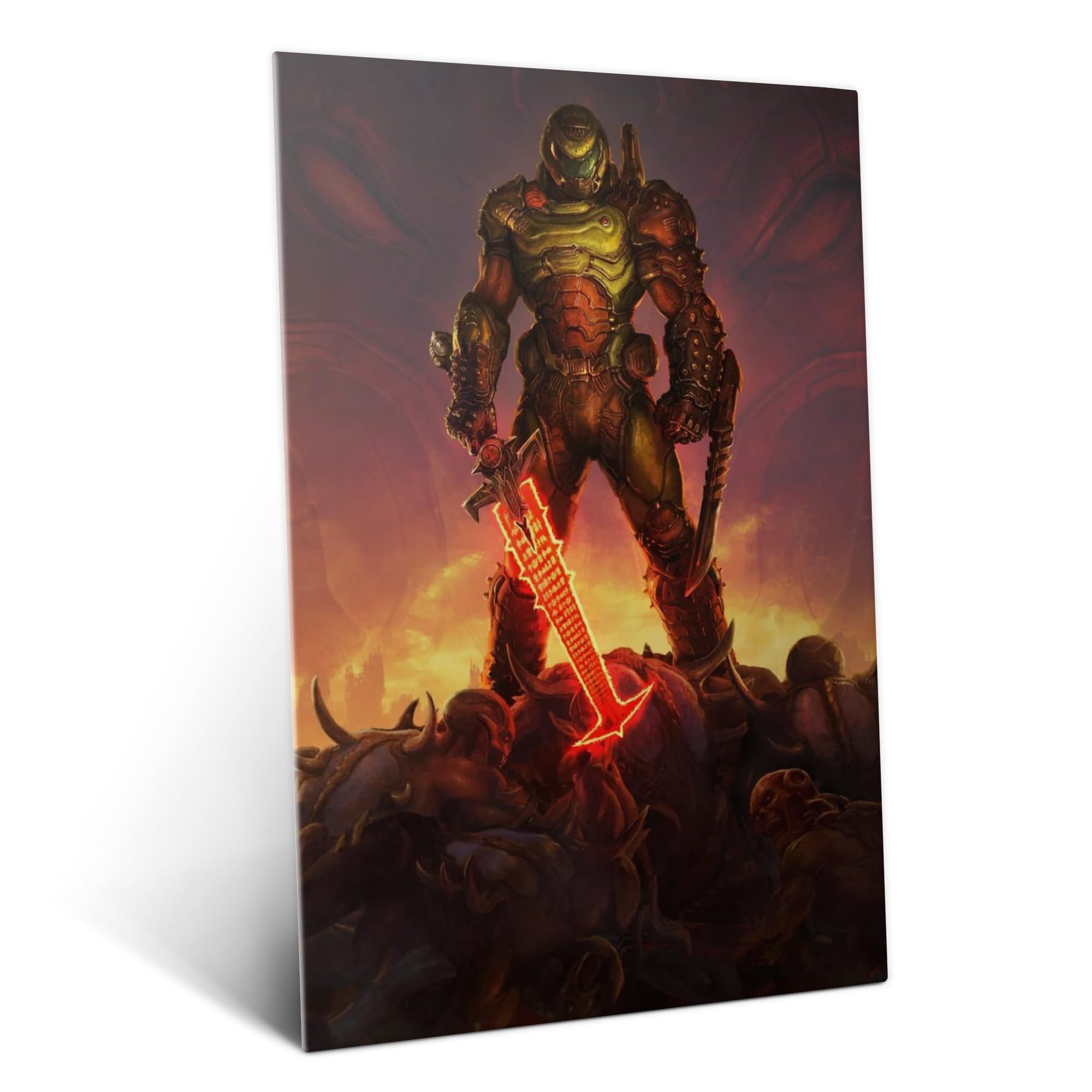 Displate - Poster In Metallo - Montato a Magnete - DOOM - The DOOM Slayer