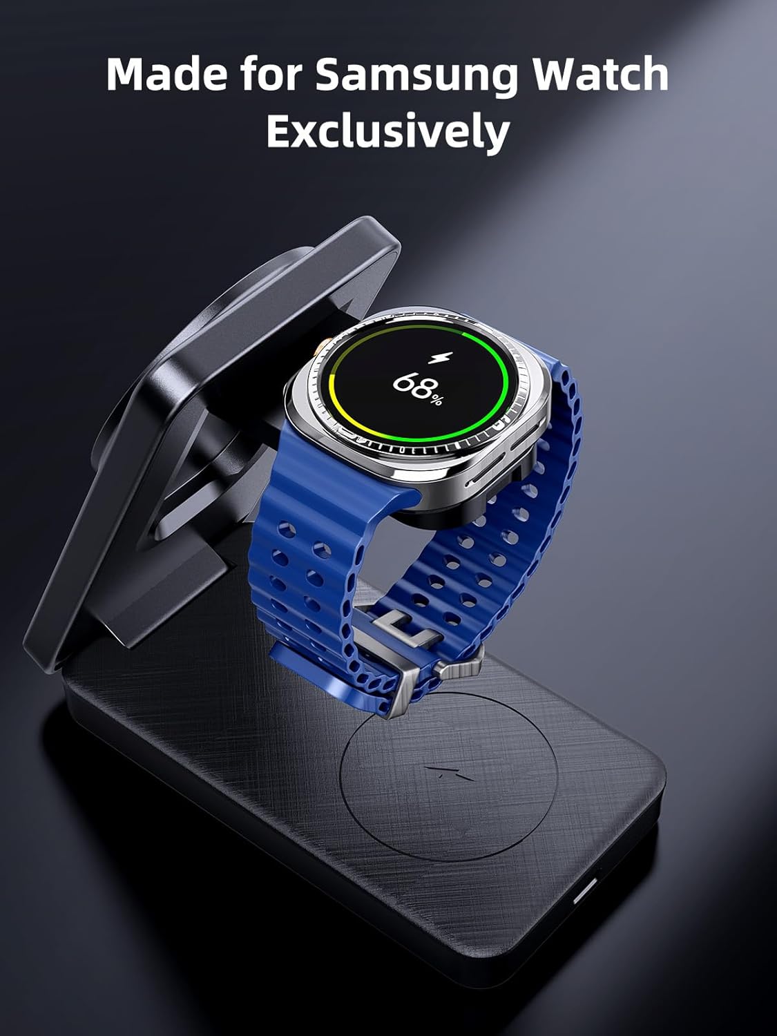 3 in 1 Magnetic Wireless Charger for Samsung, Foldable Android Charging Station for Galaxy S26/S25 Ultra /S24/Z Fold 7/Flip 7, Magnetic Watch Charger Stand for Galaxy Watch Ultra 8/7/Buds 4 for Travel