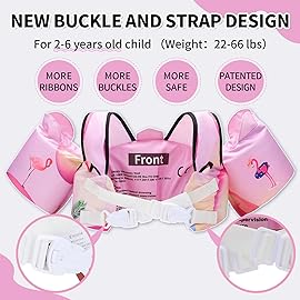 Coast Guard Approved UL Toddler Floaties for Age 2/3/4/5/6 Years OldDouble Crossed Strap Kids Swim Vest for 22-66 lbs Kids Swim Training Learning