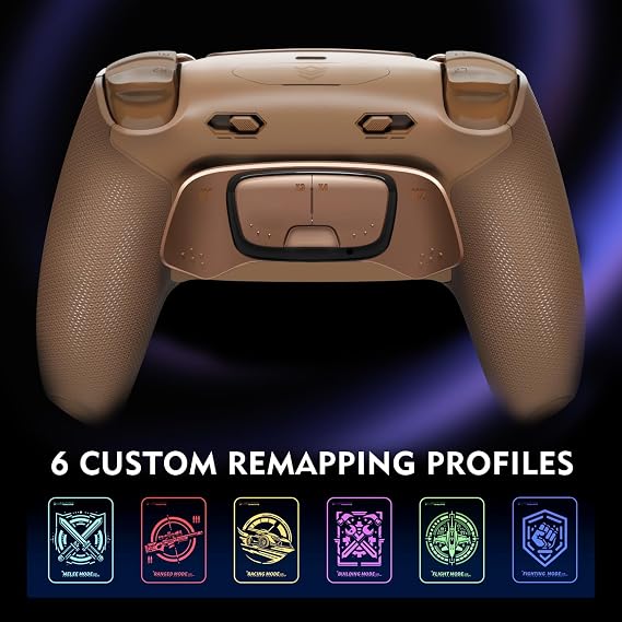 HEXGAMING ULTIMATE PRO ゲーミングコントローラー PS5/PC/モバイル対応、Hall Effectバージョン – 割り当て可能な背面ボタン4個、カスタムプロファイル6種類、調整可能なトリガー、交換可能なサムスティック8本ローズゴールド
