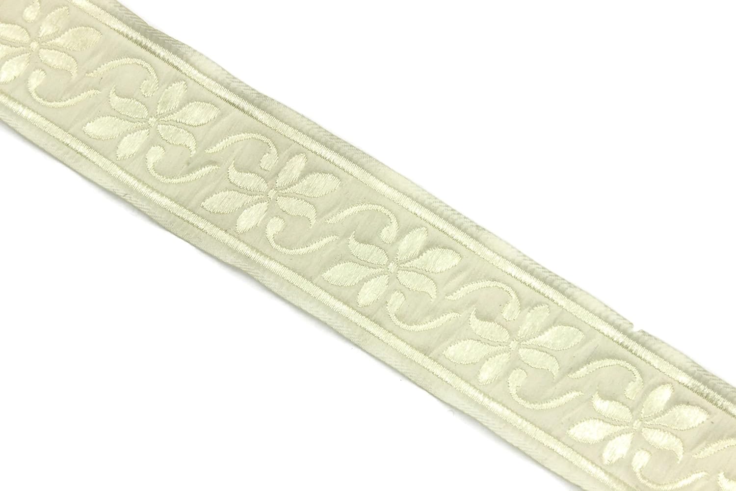 11 Yard Spool 1.37 inches Wide Ivory Violet Jacquard Ribbon Medieval Fabric Trim Gift Wrapping Wedding Party Decoration 35084