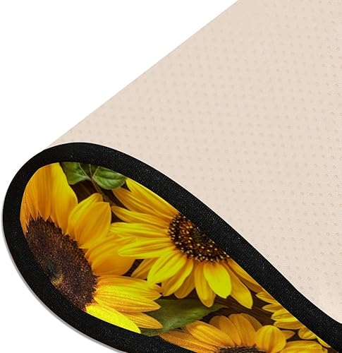 Miniatura 6 de Tapete retro de madera con girasol, tapete antideslizante para cocina, tapete suave para baño, entrada, pasillo, comedor, sala de estar