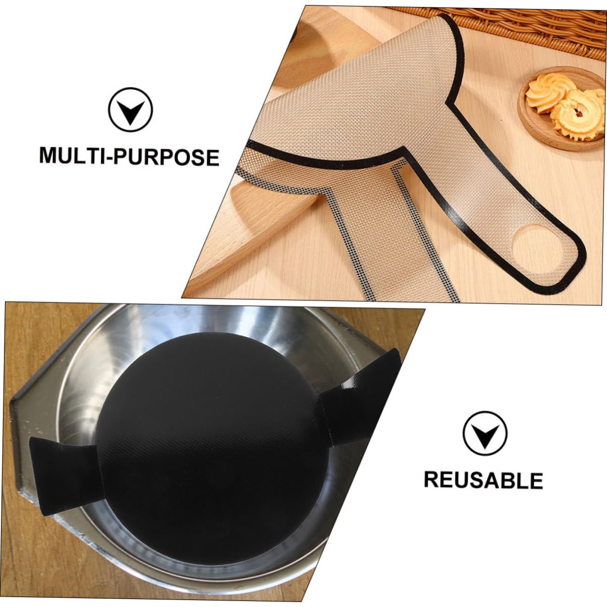 6stücke Teiliges Silikon Backunterlage Hochtemperaturbeständige Brotbackmatte Mit Langem Griff Antihaft Und Wiederverwendbar Für Dutch Oven Und Backofen Platzsparend Und Einfach