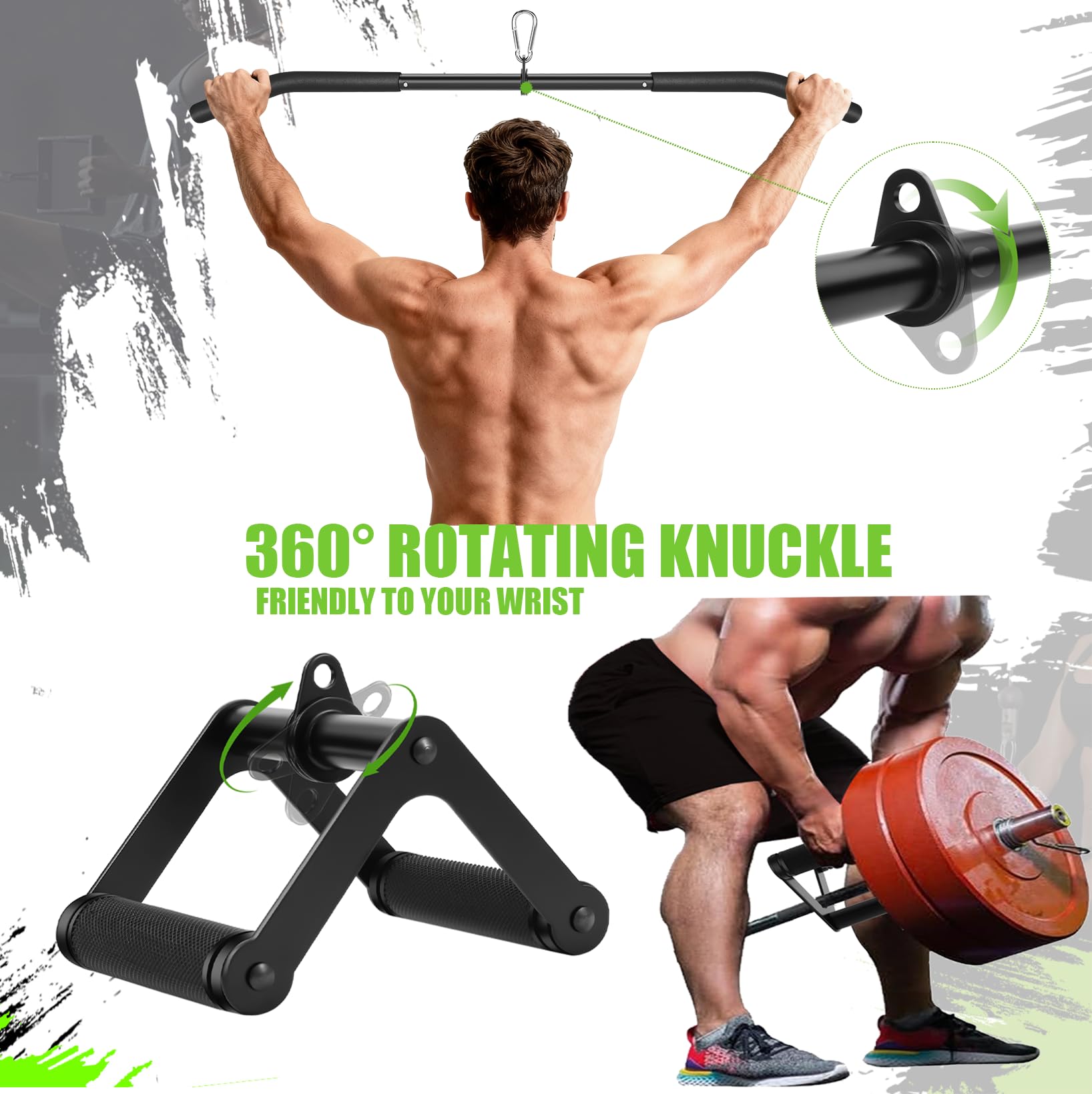 Kabelmaschinen-Aufsatz-Set, Lat-Pulldown-Aufsätze, Kabelmaschinen-Zubehör für Zuhause, Fitnessstudio, Krafttraining, 5 Stück