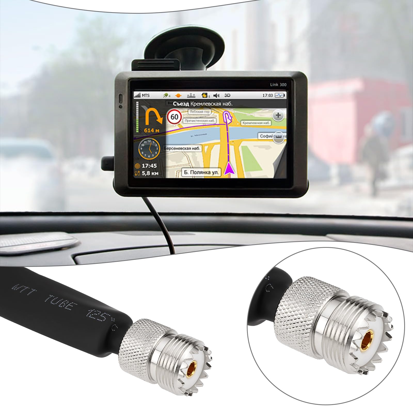 1 kabel koncentryczny UHF CB żeński do żeńskiego koncentryczny kabel bezprzewodowy do systemu GSM system nawigacji GPS komunikacja bezprzewodowa 30 cm / 12 cali 50 omów