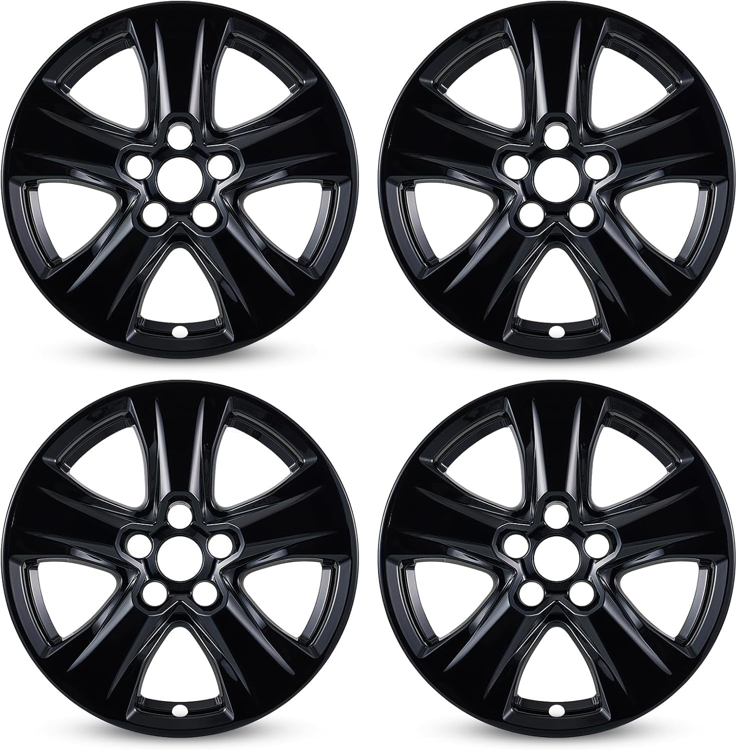 glossy black wheel skins compatible with 2019-2024 toyota rav4/rav4 hybrid ;set of 4 pcs;17 inch