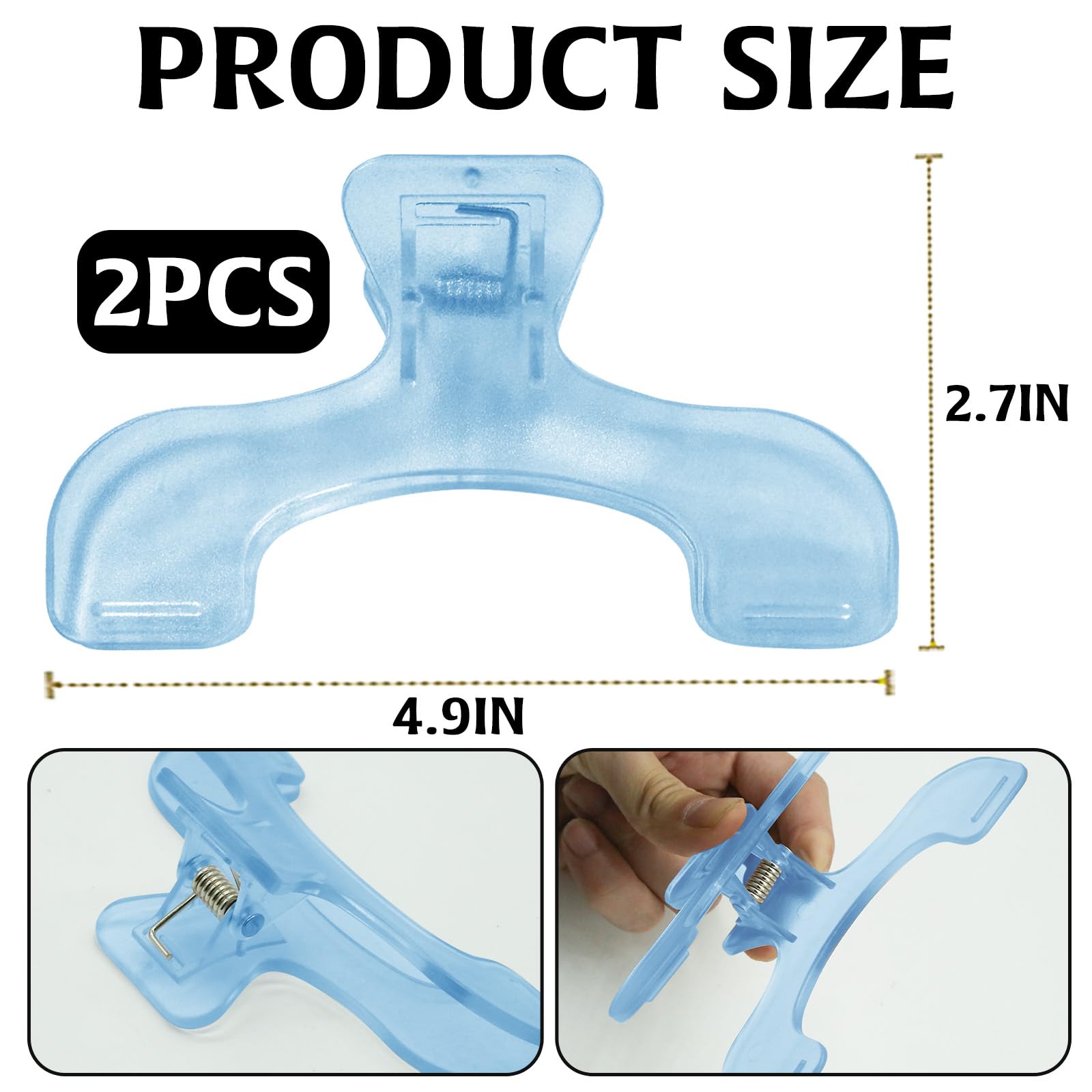 Clip per libri resistenti trasparenti blu multifunzionali porta pagine 2 pezzi