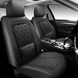 Car Seat Covers Full Set&comma;Luxury Leather Seat Covers for Cars&comma;Universal Waterproof Interior Seat Covers&comma; Automotive Car Seat Cover for Most Vehicles&comma;Truck&comma;SUV Black
