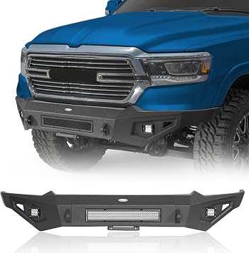 u-Box 2024 Ram 1500 Front Bumper Full Width Steel Bumper w/LED Lights for 2019-2024 Dodge Ram 1500 Excluding EcoDiesel, Rebel & TRX & 1500 Classic