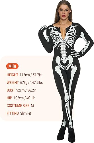 Miniatura 3 de Spooktacular Creations Womens Skeleton Costume Glow in the Dark, Halloween Skeleton Bodysuit, Halloween Costumes for Adult