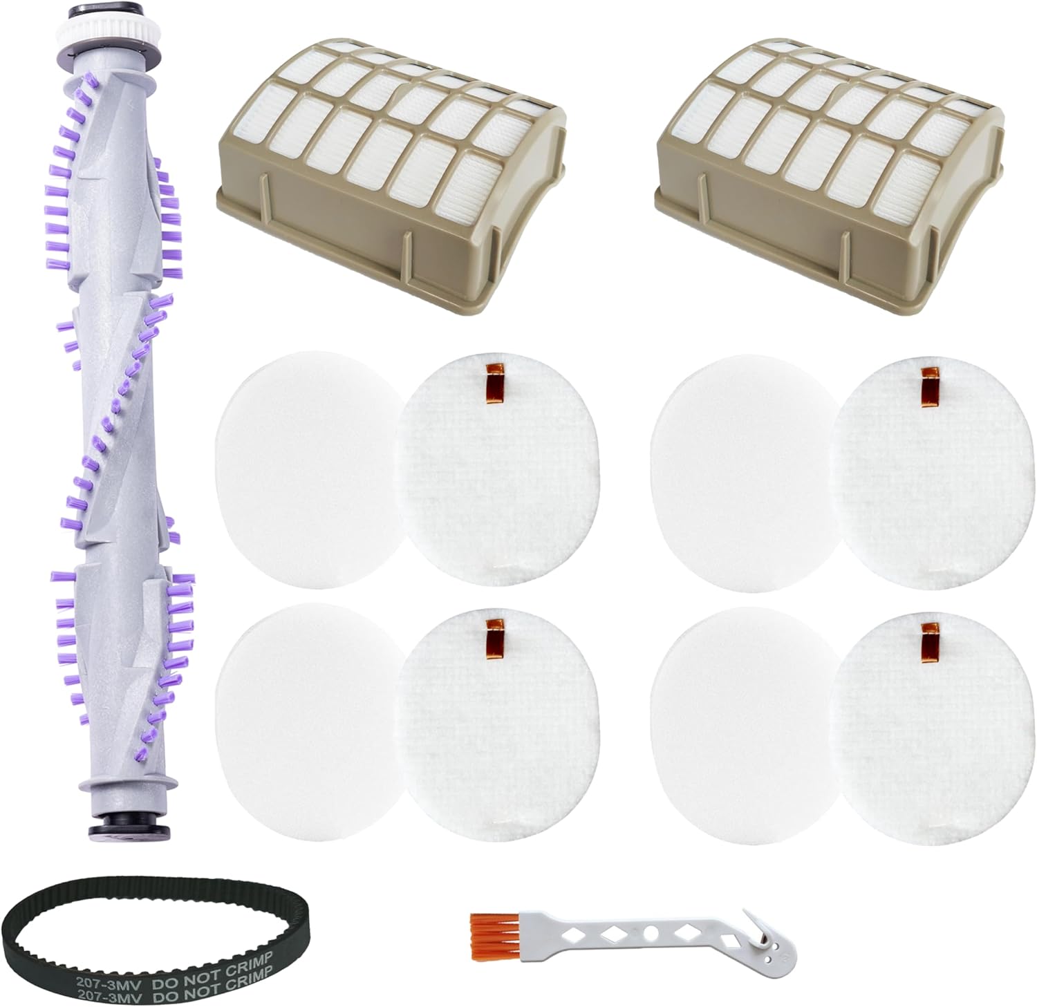 2 HEPA & 4 Felt Foam Filter Kits & 1 Roller Brush & 1 Belt For Shark Navigator Professional Vacuum NV60, NV70, NV71, NV80, NVC80C, NV90, NV95, UV420