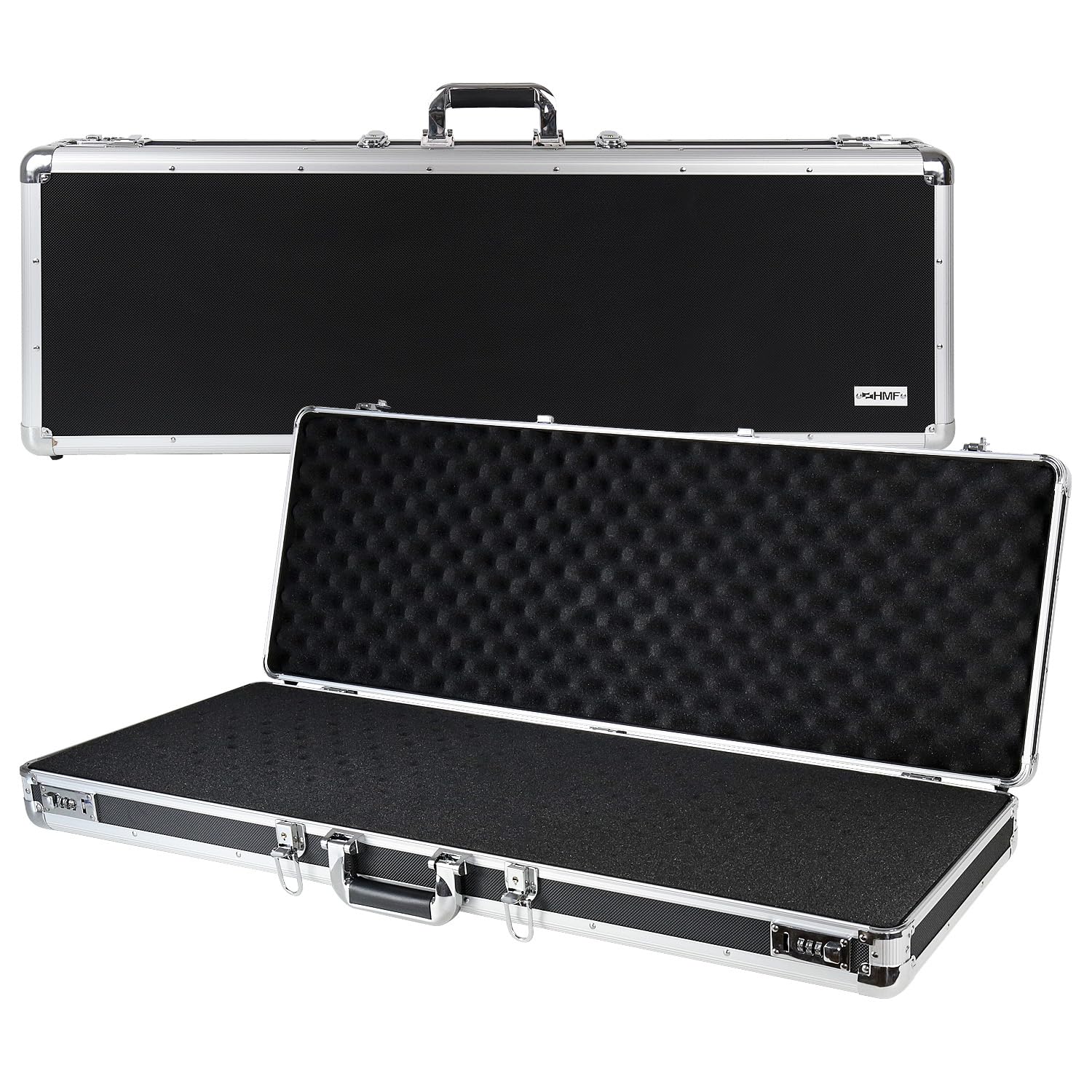 HMF 14404-02 Maleta de Aluminio para Armas y Rifles con Espuma | 96 x 36 x 12 cm | Negro