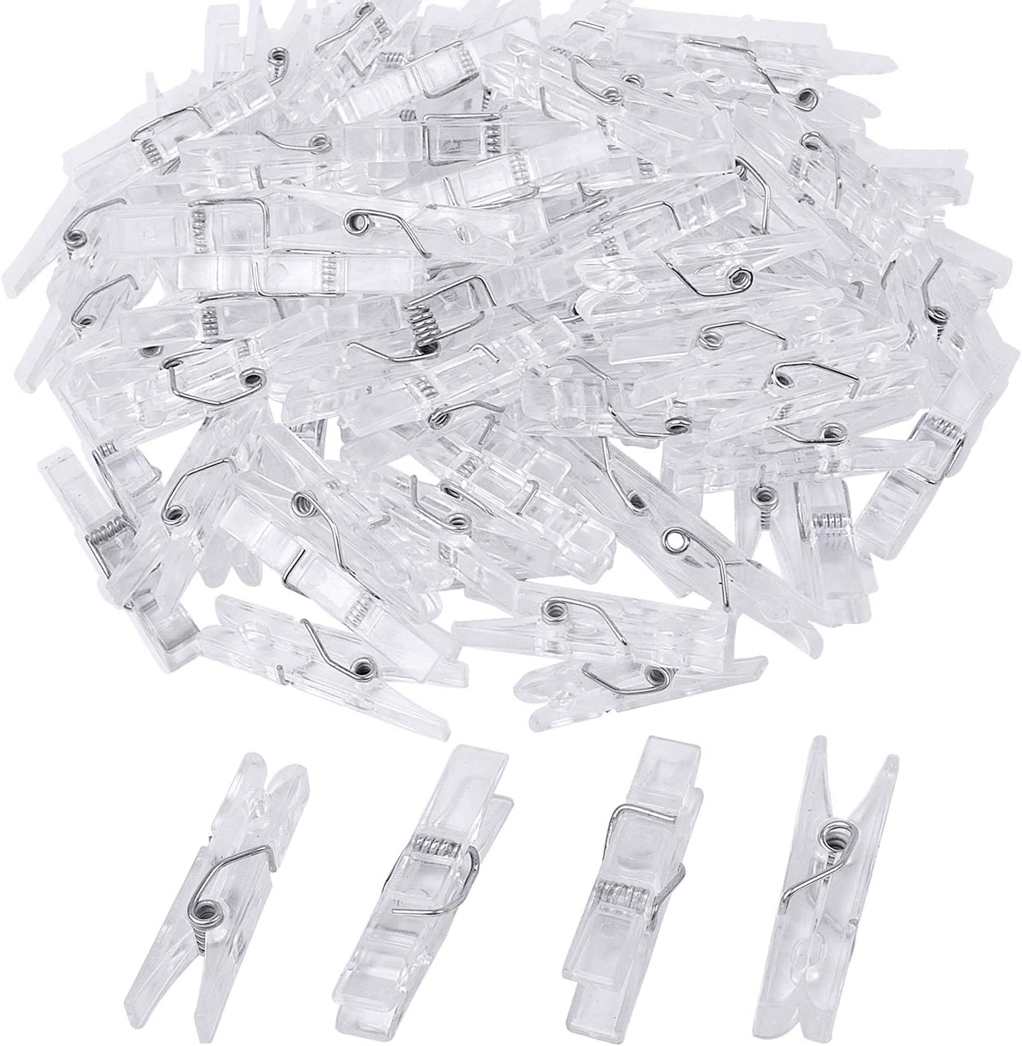 25 Pcs Mini Clear Pegs Tiny Photo Clips Transparent Plastic Clothes Pegs for Hanging Photos Card Paper Arts & Crafts Picture Scrapbooking Weddings Parties Decoration (Transparent, 30 MM)-image-14
