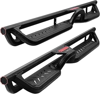 COMNOVA 6 Inch Running Boards Compatible with 2018-2026 Jeep Wrangler JL 4 Doors, Two Stairs Design Step Bars Rock Sliders Rail, Wrangler JL Heavy-Duty Nerf Bars Made with Carbon Steel.