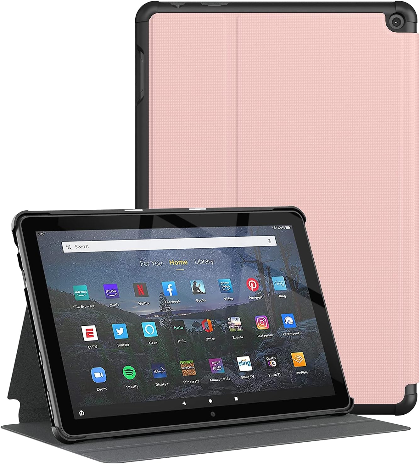 Soke Case for All-New Amazon Fire HD 10 & 10 Plus Tablet (Only Compatible with 11th Generation, 2021 Release) Premium Folio Stand Cover with Auto Wake/Sleep for 10.1 Inch Tablet, Pink