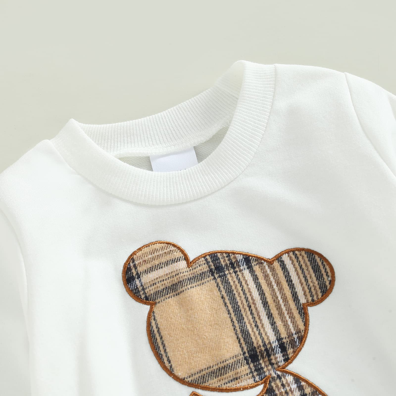 Carolilly Ensemble Ours Bébé Unisexe de 2 Pièces, Haut à Manches Longues + Pantalon ou Jupe (0-24 Mois)