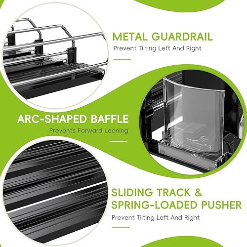 Miniatura 6 de Dispensador de latas de refrescos, organizador de bebidas autoempujable, organización de refrigerador ajustable de ancho, dispensador de botellas de