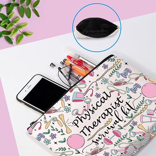Vista 13 de GJTIM Physical Therapist Gift PT Apreciation Thank You Gift Physical Therapist Survival Kit Bolsa de maquillaje, Kit de supervivencia PT Negro