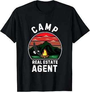 Camp Real Estate Agent Retro Summer Camper Staff Camping Men Women T-Shirt
