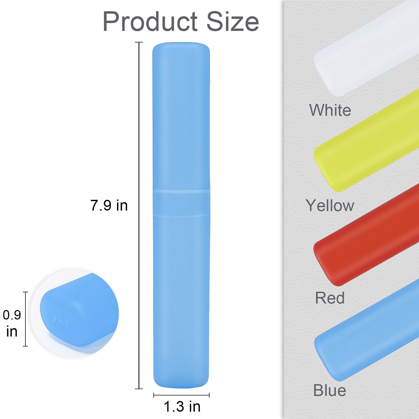 Mulbozy Paquete de 4 fundas de cepillo de dientes portátiles de viaje, soporte de cepillo de dientes de plástico transpirable transparente para el hogar, viajes, negocios, camping, escuela