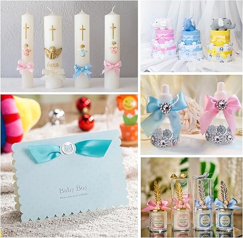 Miniatura 5 de Cinta de satén rosa de 1 pulgada x 25 yardas, cinta de tela de poliéster de color sólido para envolver regalos, manualidades, hacer lazos, coronas,